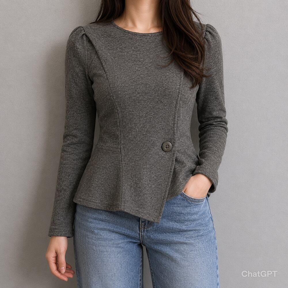 Sparrow Merino Wool Structured Blazer Grey Sz XS Classic Chic Dark Academia